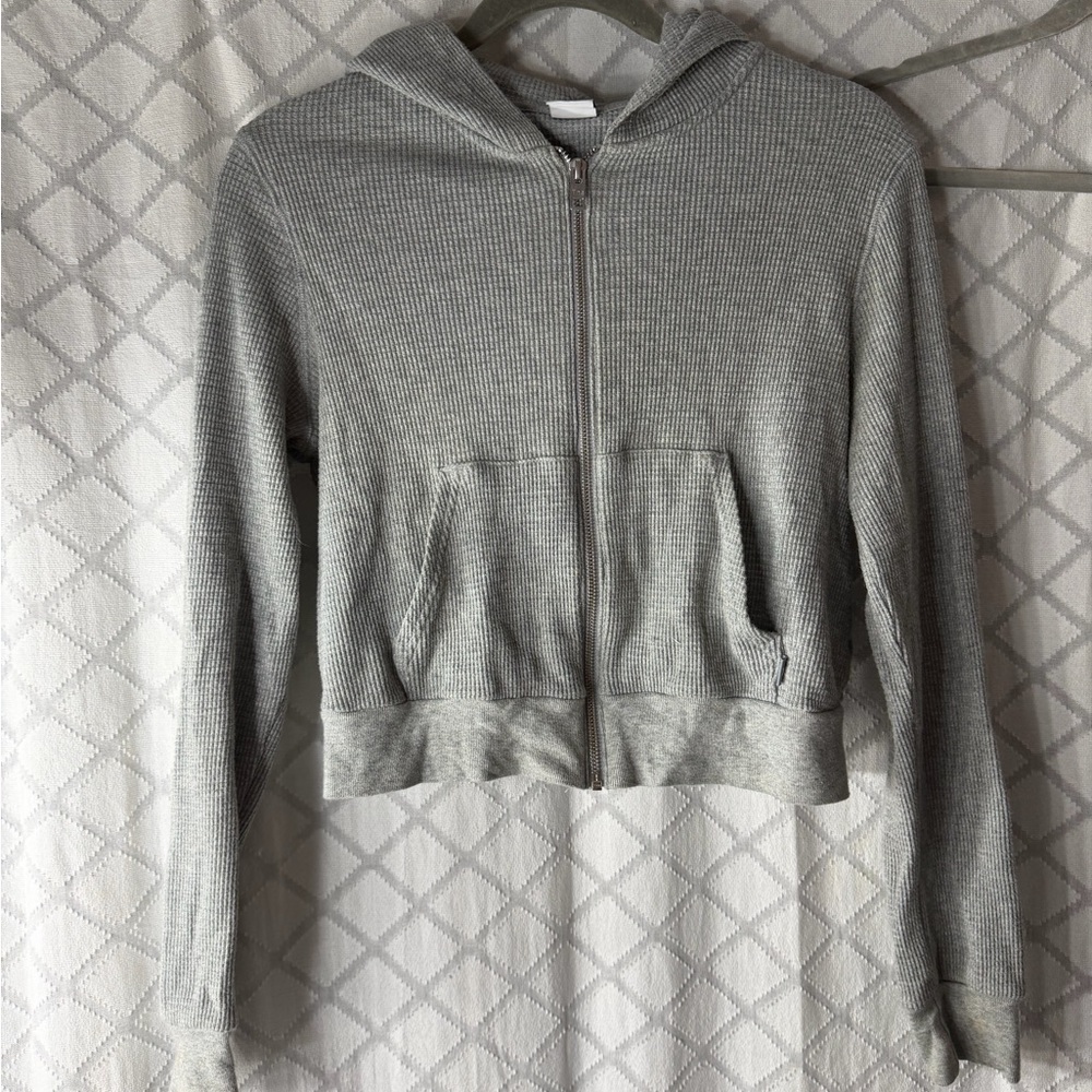 TNA Gray Waffle Knit Hoodie